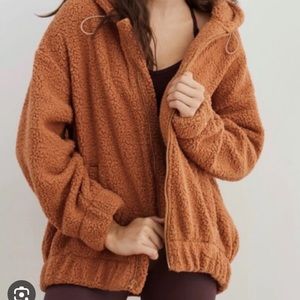 Aerie Teddy Jacket Brown